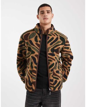 Parlez Pile Con Logo E Zip Intera Con Stampa, Colore Marrone/Verde - Multicolore