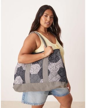 Free People Pippa Patchwork Tote Bag - Gray