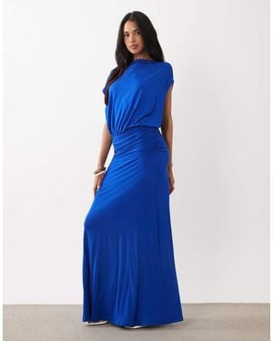Gina Tricot Dropped Waist Maxi Dress - Blue