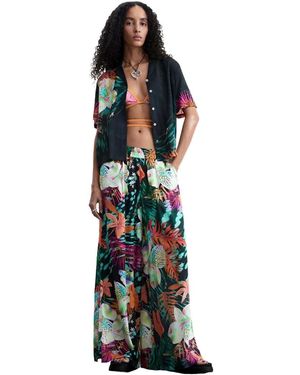 Desigual Floral Print Trousers - Black