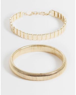 ASOS Asos Design Curve 2-pack Bracelets - Metallic