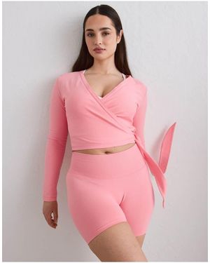 Aim'n Blush Shape Seamless Wrap Long Sleeve - Pink