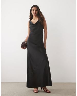 Jdy Cowl Neck Satin Maxi Dress - White