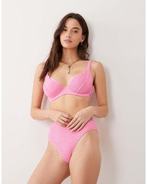 Peek & Beau Bikinitopje Van Kreukelstof Met Beugels - Roze