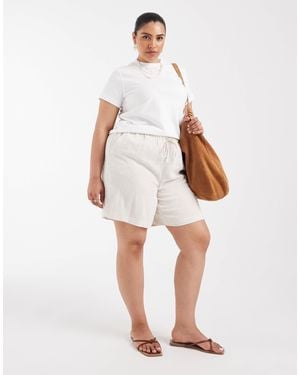 ONLY Linen Blend Shorts - White