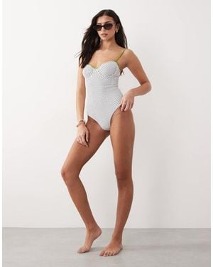 Candypants Underwire Swimsuit With Contrast Trim - White
