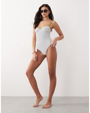 Candypants Badpak Met Beugel En Contrasterende Rand - Wit