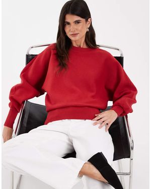 ASOS Trui Met Gerimpelde Zoom En Vleermuismouwen - Rood