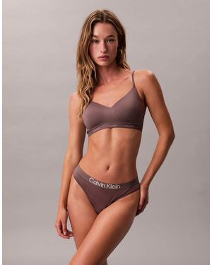 Calvin Klein Tanga Color Malva De Algodón Ck Cotton De -Morado