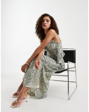 Motel Co-ord Rumela Blossom Pailsey Midaxi Skirt - White