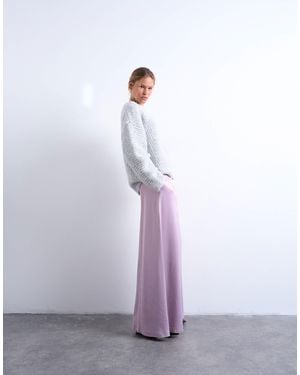 TOPSHOP Extreme Wide Leg Satin Trouser - Purple