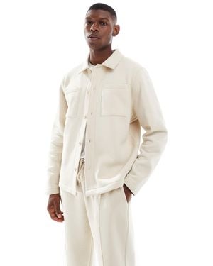 ASOS Standard Fit Button Through Jersey Jacket - White