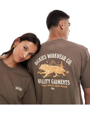 Dickies Wolf Country Graphic Back Print T-Shirt - Brown