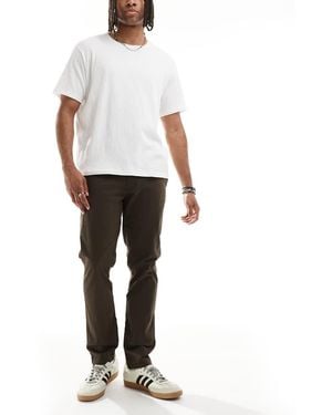 Threadbare 'Castello' Cotton Slim Fit Chino Trousers With Stretch - White