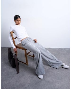 TOPSHOP Brushed Pintuck Trousers - Grey