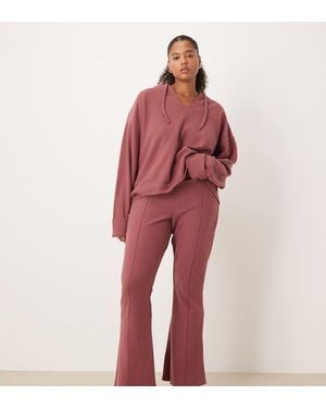 ASOS Asos Design Curve Supersoft Seam Detail Kick Flare Trouser - Red
