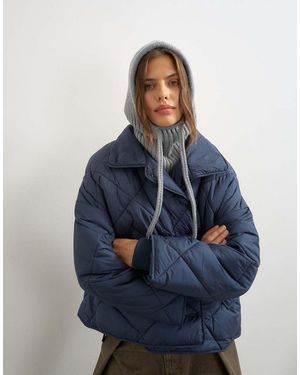 TOPSHOP Hattie Geribde Bivakmuts - Blauw