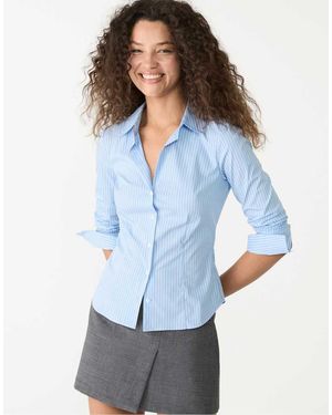 Stradivarius Striped Fitted Shirt - Blue