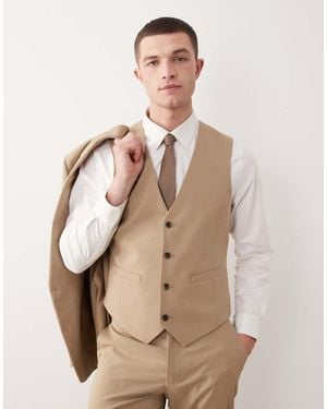 ASOS Chaleco De Traje De Corte Slim De -Neutro