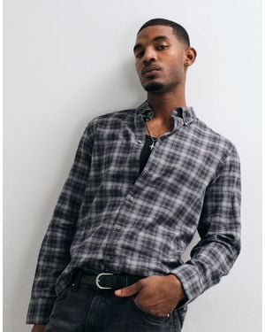 SELECTED Long Sleeve Check Shirt - Gray