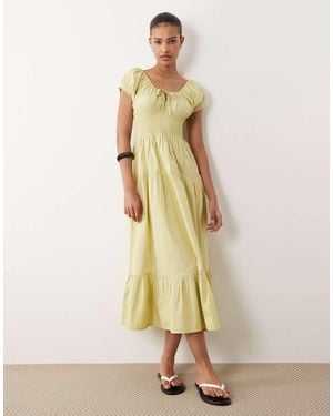 Wednesday's Girl Tiered Midaxi Dress - Natural