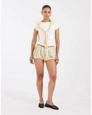 ASOS Gestreepte Short Met Bolle Zoom - Wit
