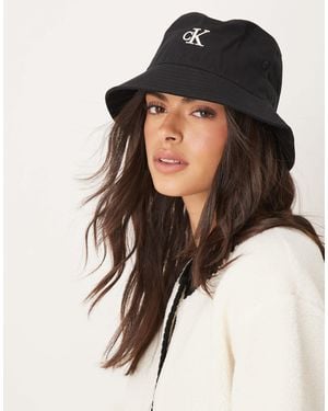 Calvin Klein Monogram Logo Bucket Hat - Black
