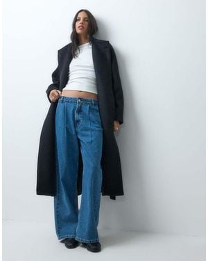 ASOS Formal Longline Waterfall Coat With Wool - Blue