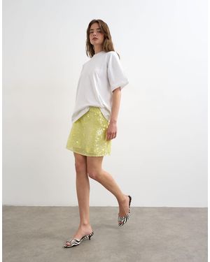 TOPSHOP – pailletten-minirock - Weiß