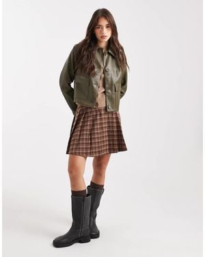 New Look Pu Patch Pocket Jacket - Natural