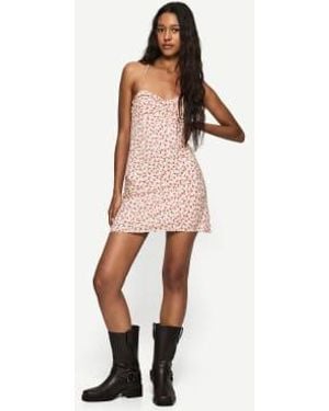 Bershka – gemustertes mini-trägerkleid - Pink
