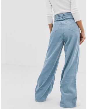 Urban Bliss – Cordhose mit weitem Bein und Gürtel - Blau