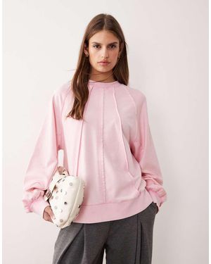 ASOS Seamed Sweatshirt With Panel Detail - Pink