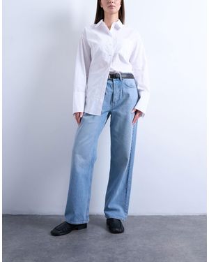 Topshop Hourglass – locker geschnittene straight jeans - Blau