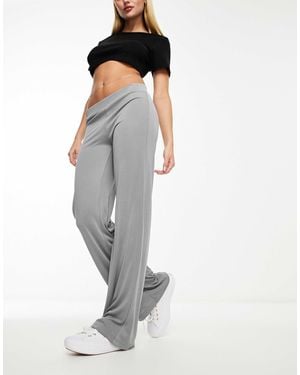 Monki Super Soft Wide Leg Pants - White