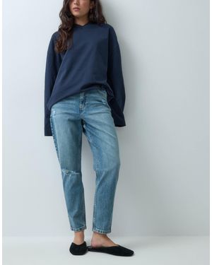 New Look – zerrissene mom-jeans - Blau