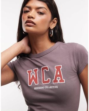 ASOS Weekend Collective Icon Baby Tee With Wca Graphic - Brown