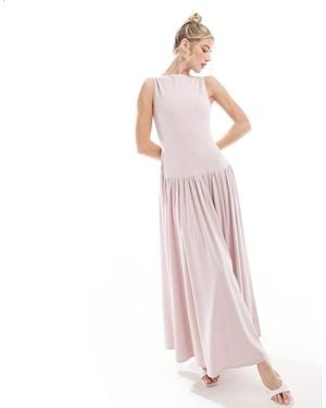 Abercrombie & Fitch Mouwloze Midi Jurk Met Verlaagde Taille - Roze