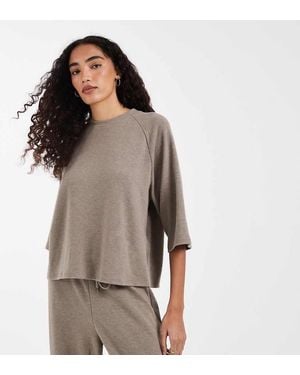 ONLY Soft Texture Boxy T-Shirt Co-Ord - Brown