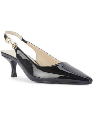 SEQWL Pointed Toe Kitten Heel Slip-On Slingback Shoes - Metallic