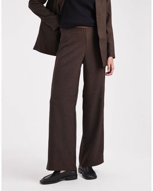 Vero Moda Pantalon d'ensemble ample et élégant en aspect tweed - chocolat - Noir