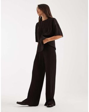 ONLY Plisse Wide Leg Trousers - Black