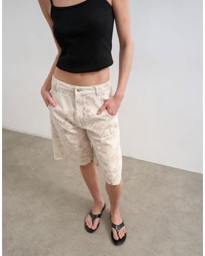 TOPSHOP Denim Barrel Jort - White