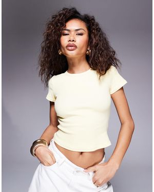 Princess Polly Baseline Ribbed Cropped Baby Tee - White
