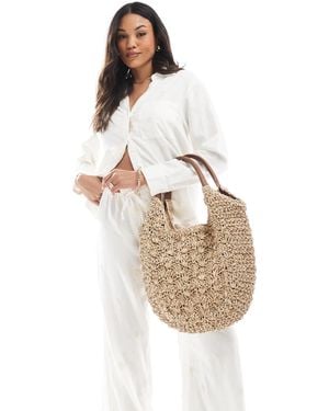 Accessorize Raffia Large Scoop Shoulder Bag - White