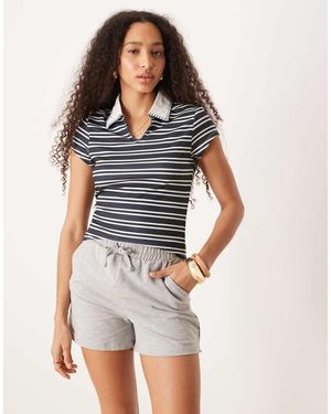 Pimkie Drawstring Waist Trackie Shorts - Blue