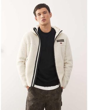 Napapijri Tynik Hooded Fleece Jacket - White