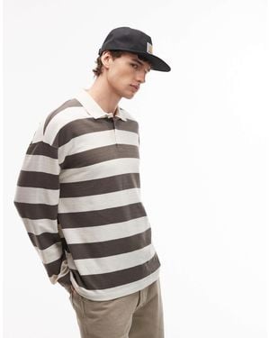 ASOS Heavyweight Long Sleeve Polo - Multicolor