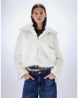 Pull&Bear – kunstpelzjacke - Weiß