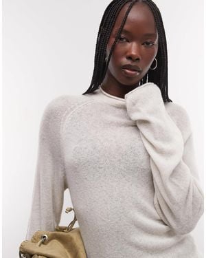 Weekday Wool Blend Mock Neck Sweater - White